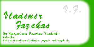 vladimir fazekas business card